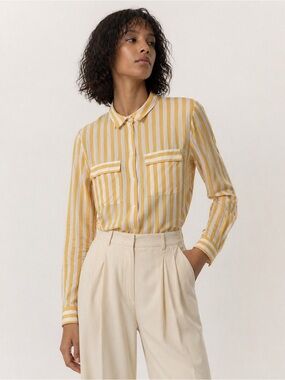Vintage Joseph Janard Striped Yellow Blouse